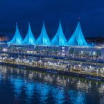 Canada place sails of light coloured cyan