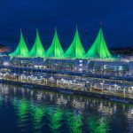 Canada place sails of light coloured green